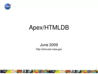 Apex/HTMLDB