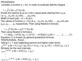 C PROGRAM : USE TRAPEZOIDAL RULE FOR EVALUATING