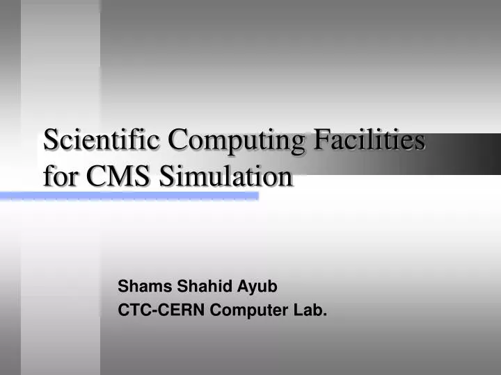 scientific computing facilities for cms simulation
