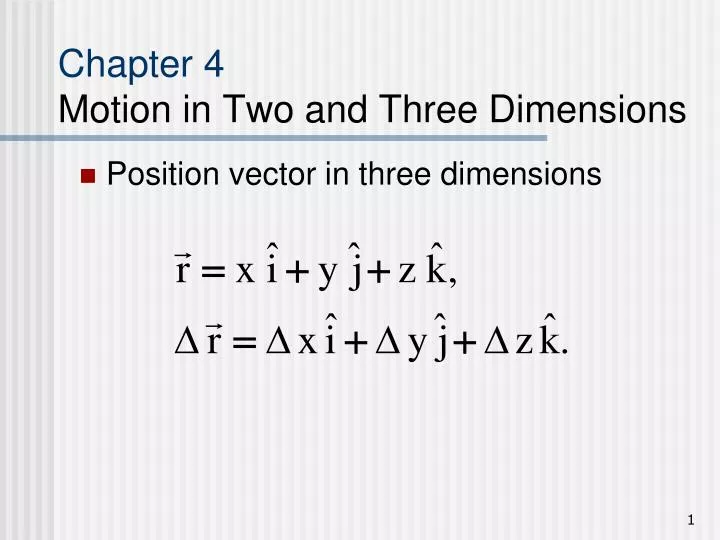 chapter 4 motion in two and three dimensions