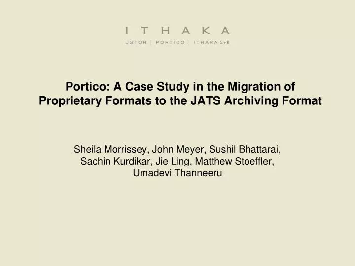 portico a case study in the migration of proprietary formats to the jats archiving format