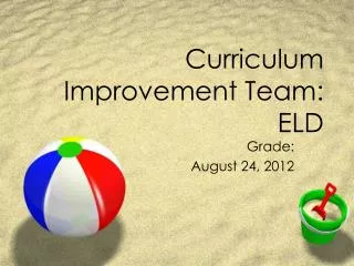 Curriculum Improvement Team: ELD