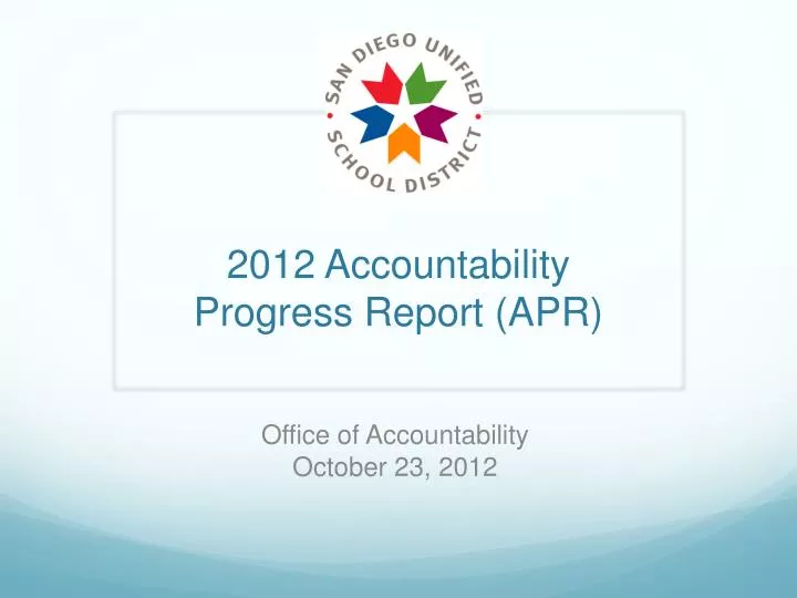 2012 accountability progress report apr