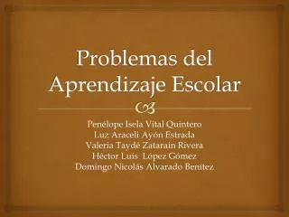 problemas del aprendizaje escolar