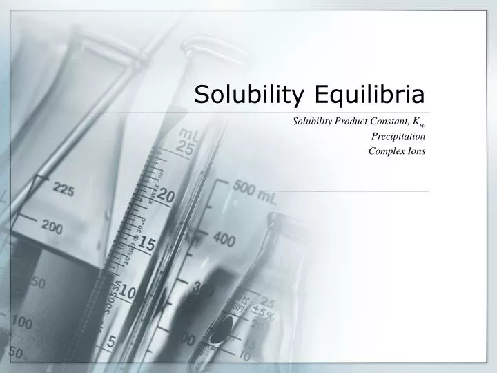 solubility equilibria
