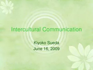 Intercultural Communication