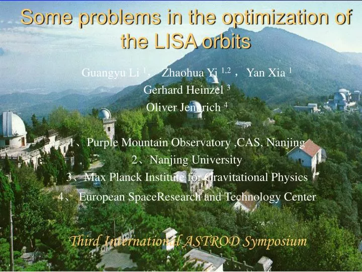 some problems in the optimization of the lisa orbits