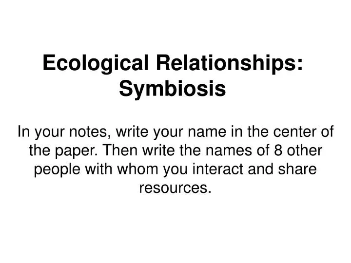 ecological relationships symbiosis