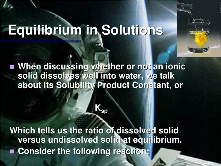 equilibrium in solutions