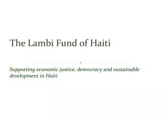 The Lambi Fund of Haiti