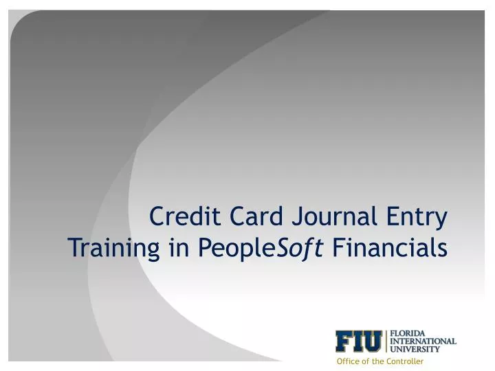 credit card journal entry training in people soft financials