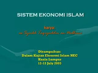sistem ekonomi islam