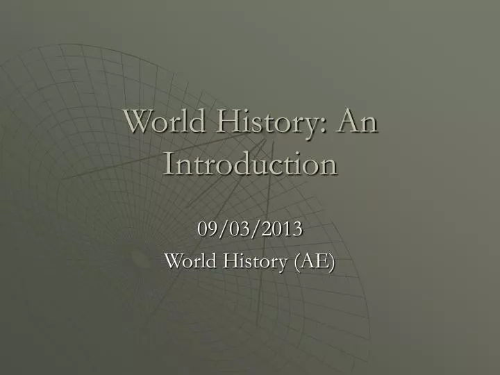 world history an introduction