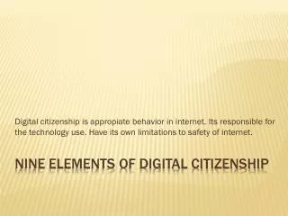 Nine Elements of Digital Citizenship