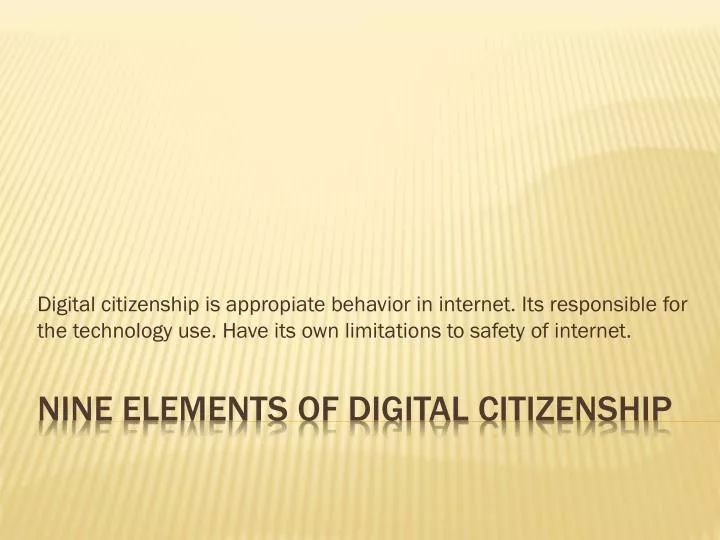 nine elements of digital citizenship