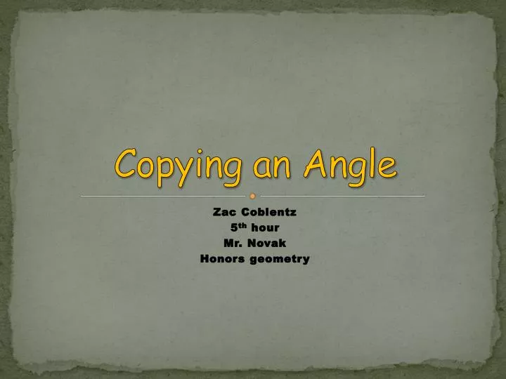 copying an angle
