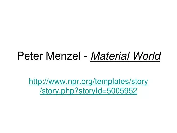 peter menzel material world