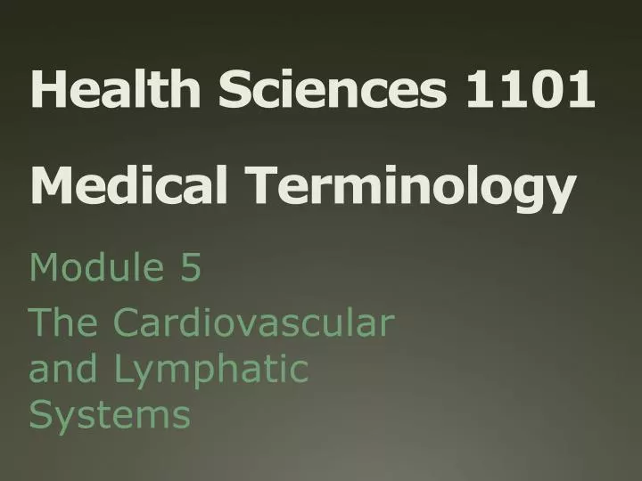 health sciences 1101 medical terminology