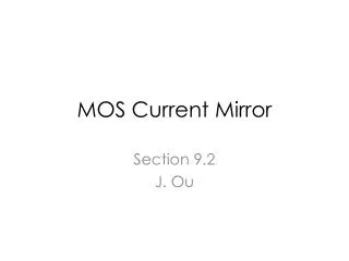 MOS Current Mirror