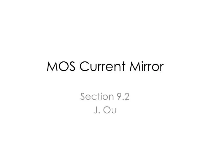 mos current mirror