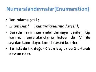 numaraland rmalar enumaration