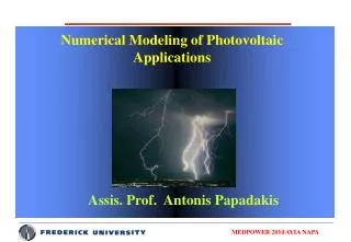Numerical Modeling of Photovoltaic Applications