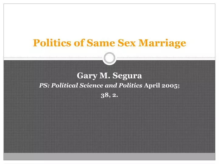 politics of same sex marriage