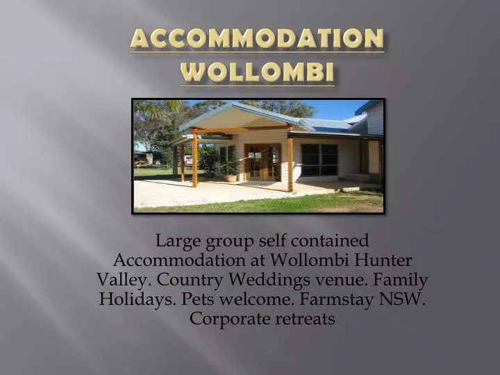 accommodation wollombi