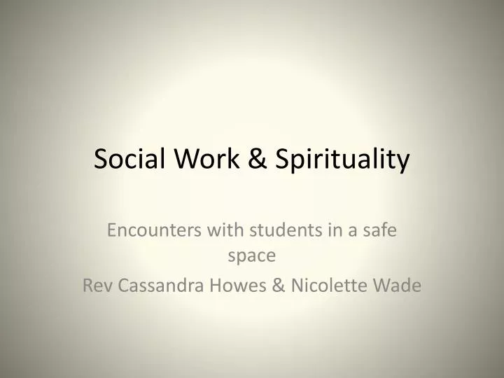 social work spirituality