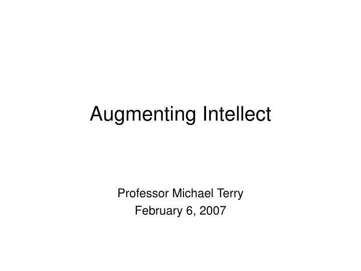 augmenting intellect