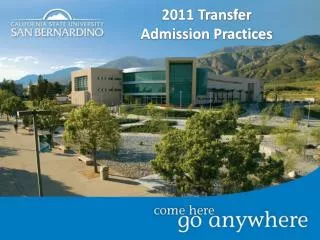 2011 Transfer Admission Practices