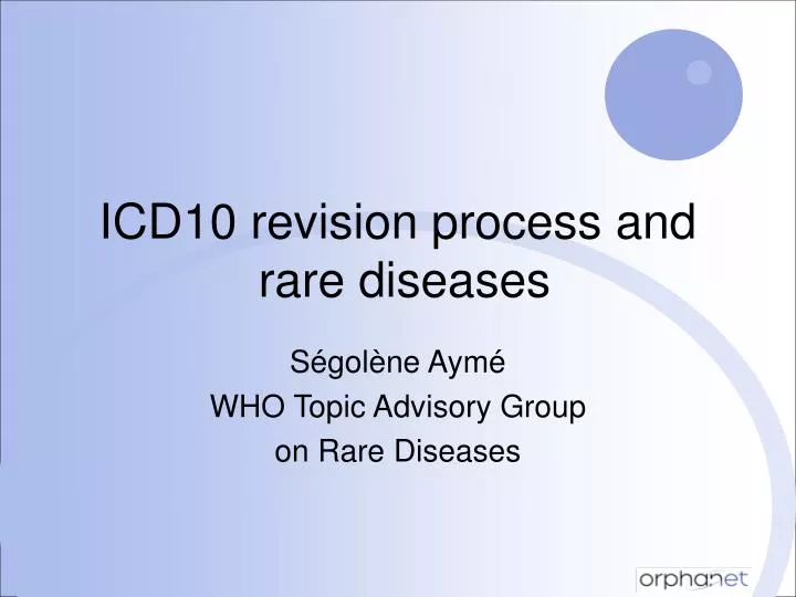 icd10 revision process and rare diseases