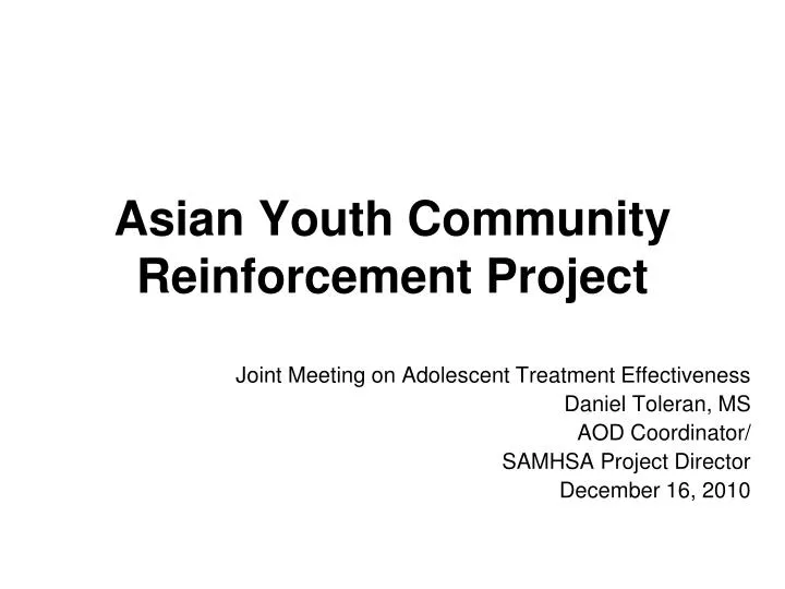 asian youth community reinforcement project