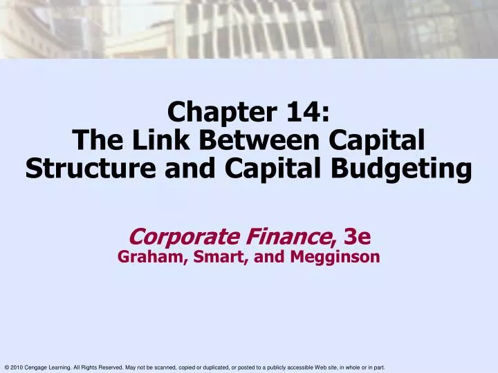 chapter 14 the link between capital structure and capital budgeting