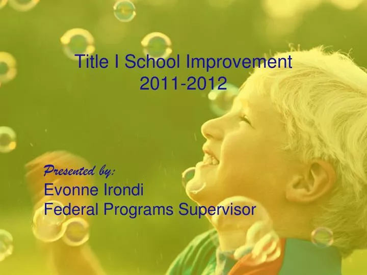 title i school improvement 2011 2012