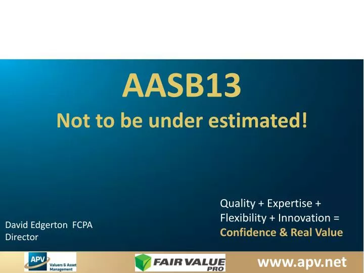 aasb13 not to be under estimated