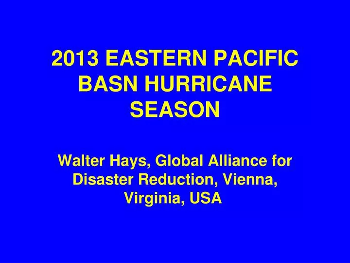 2013 eastern pacific basn hurricane season