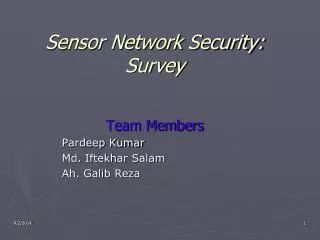 Sensor Network Security: Survey