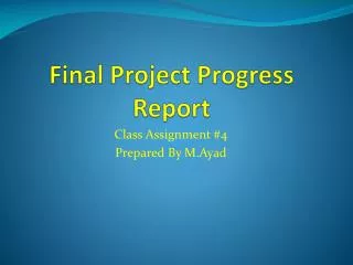 Final Project Progress Report