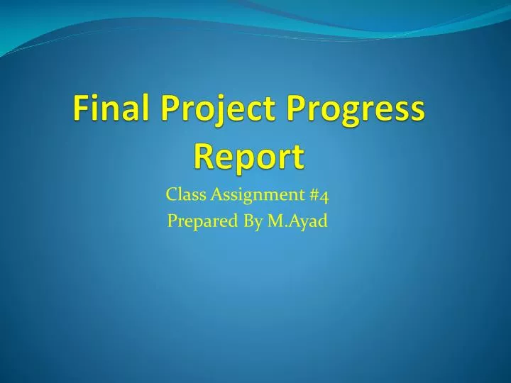 final project progress report