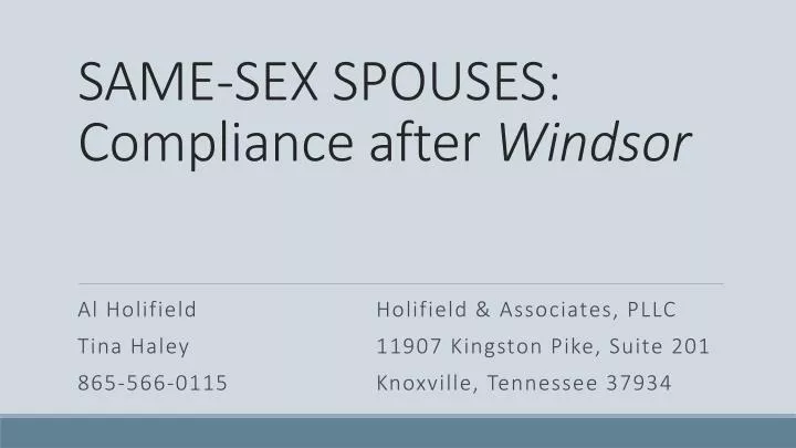 same sex spouses compliance after windsor