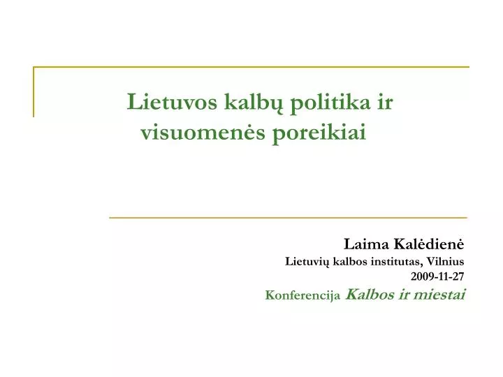 lietuvos kalb politika ir visuomen s poreikiai