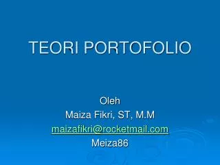 teori portofolio