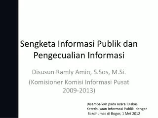 sengketa informasi publik dan pengecualian informasi