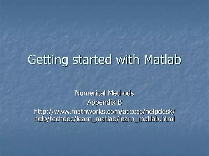 getting started with matlab