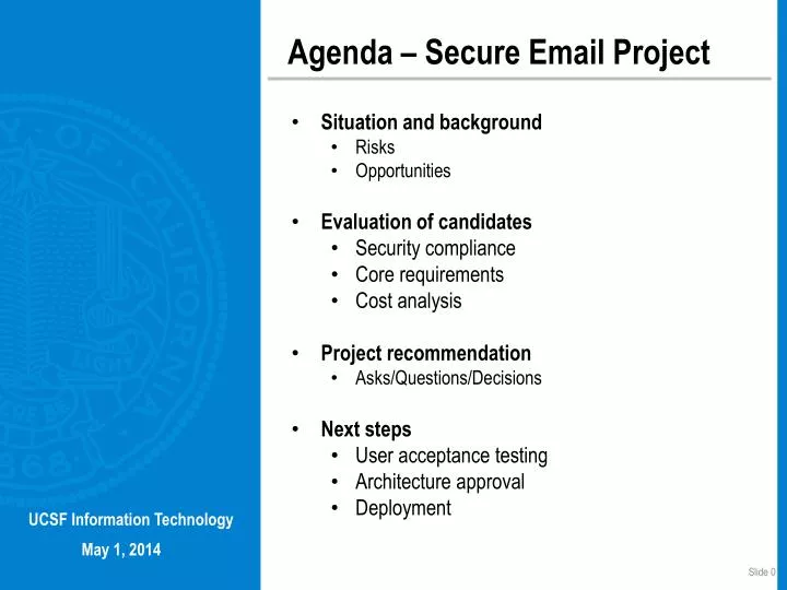 agenda secure email project