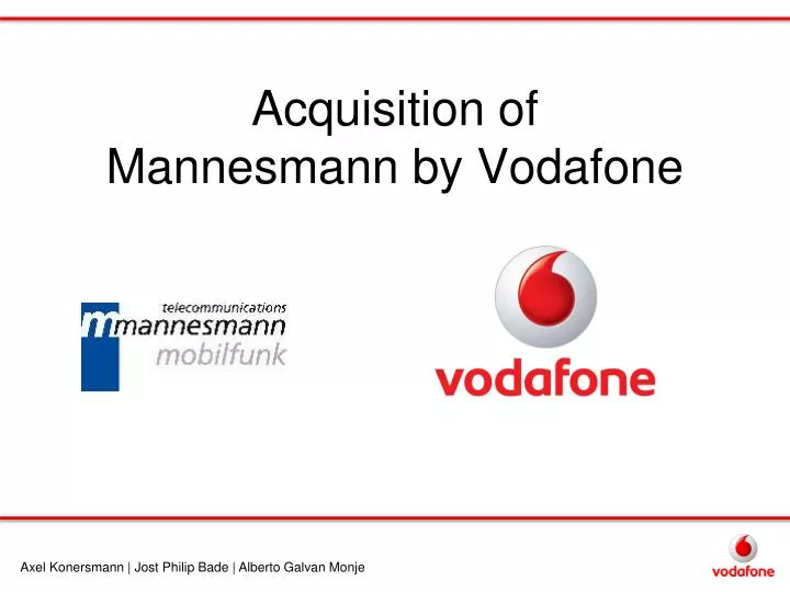 acquisition of mannesmann by vodafone