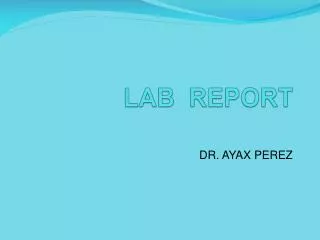 LAB REPORT