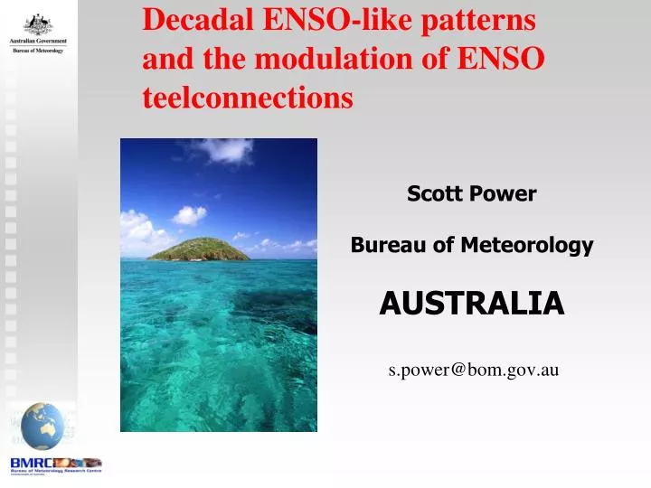decadal enso like patterns and the modulation of enso teelconnections