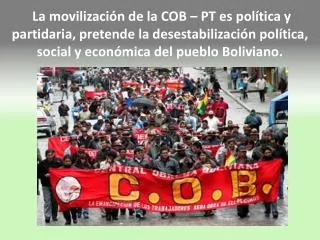 Congreso de la Central Obrera Boliviana crea el Partido de los Trabajadores (PT )
